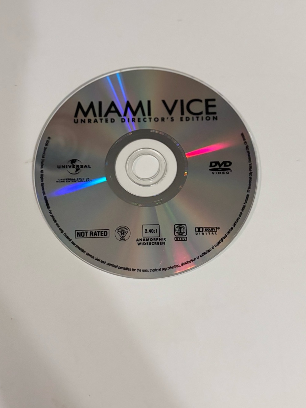 Miami Vice Unrated Director's Edition DVD - Silver